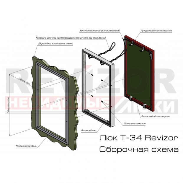 Сантехнический люк Revizor Т-34 60 х 40