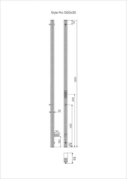 Полотенцесушитель электрический INDIGO STYLE PRO  120x3 (LSPRE120-3Rt) хром