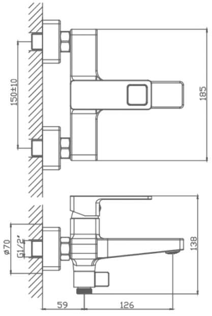 Смеситель для ванны с душем Haiba HB60615