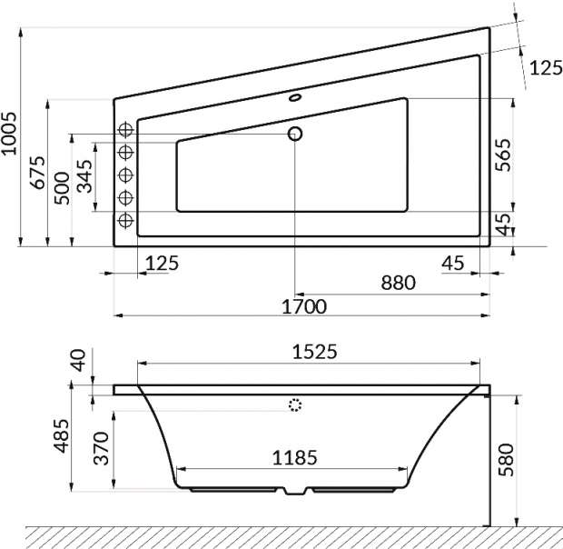 Акриловая ванна Excellent Sfera WAEX.SFL17.ULTRA 170x100 L