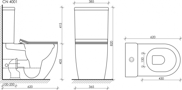 Чаша для унитаза Ceramica Nova Metropol CN4001-B с крышкой-сиденьем
