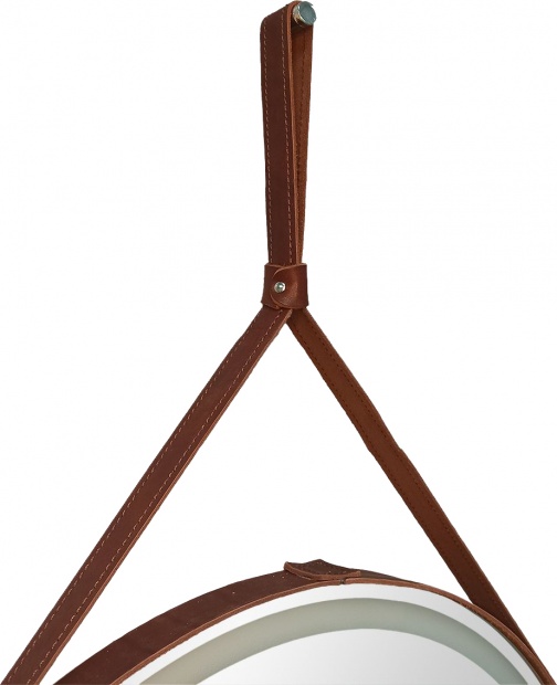 Зеркало круглое Art&Max Milan 65 коричневый ремень