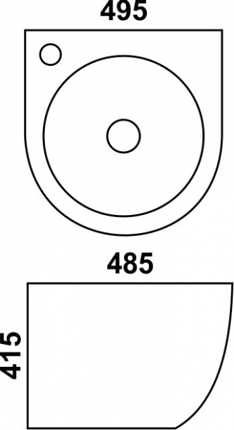 Раковина подвесная MELANA (800-500F)