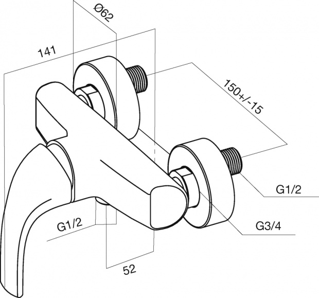 Смеситель для душа Am.Pm Sense (F7520032)