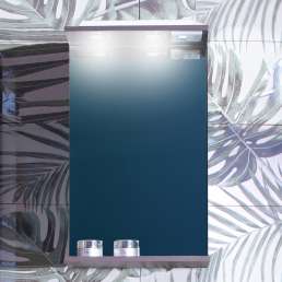 Зеркало Бриклаер Кристалл 40 ясень анкор, темный, с подсветкой