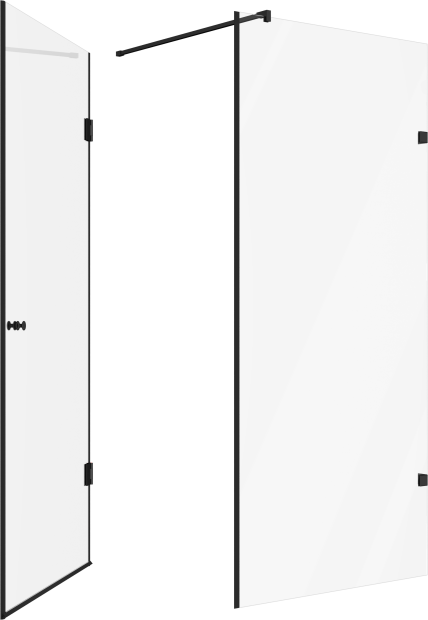Душевой уголок STWORKI Орхус 90х90 см, профиль черный матовый, прозрачное стекло MV-OR-90х90-BL