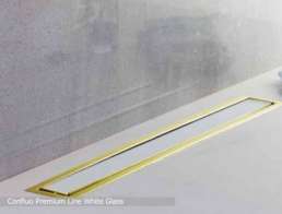 Душевой лоток с решеткой PESTAN CONFLUO PREMIUM LINE 850 GOLD WHITE GLASS (13100093)
