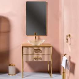 Комплект мебели Armadi Art Monaco 80 со столешницей капучино, золото