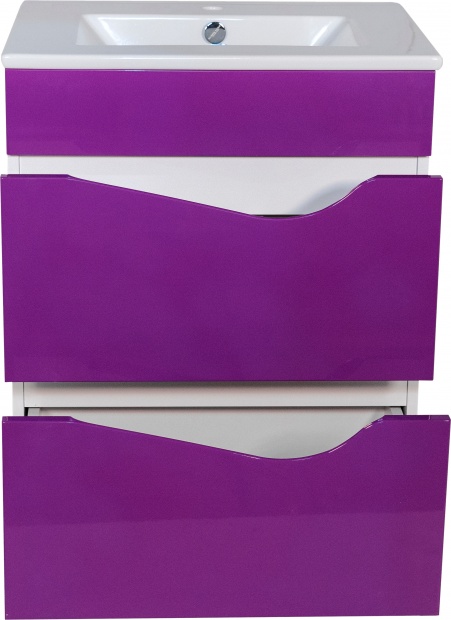Комплект мебели Bellezza Эйфория 60 фиолетовая с раковиной Квадро