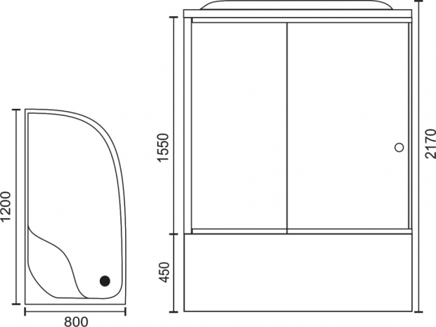 Душевая кабина гидромассажная Royal Bath BK 120x80 (RB 8120BK3-WT-L)