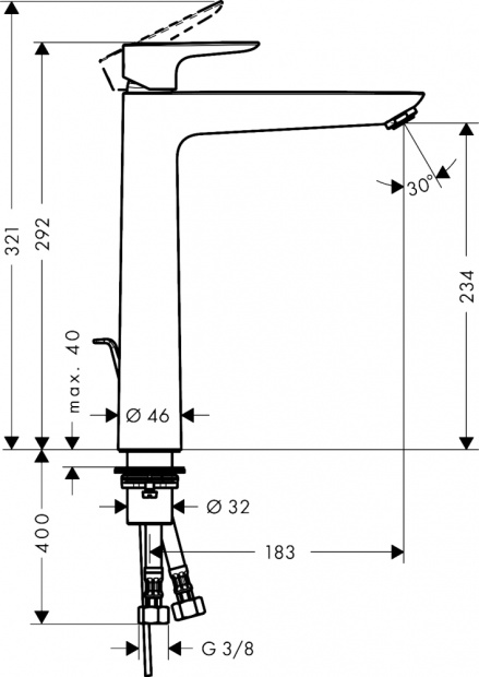 Смеситель для раковины Hansgrohe Talis (71716140)