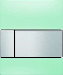 Клавиша смыва TECE Square Urinal 9242804 зеленое стекло, кнопка сатин