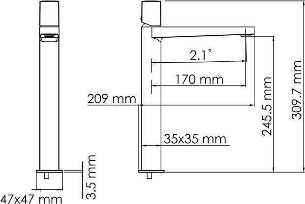 Смеситель для раковины Wasserkraft Naab 8603H хром