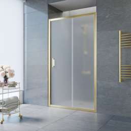 Душевая дверь в нишу Vegas Glass ZP TUR NOVO 115 09 10 115 см, профиль золото, стекло сатин