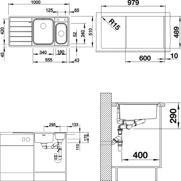 Мойка кухонная Blanco Axis III 6S-IF R