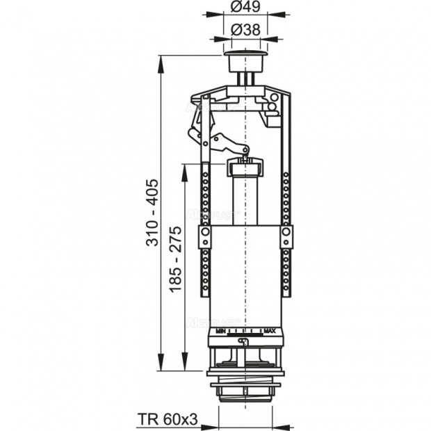 Сливной механизм для бачка ALCA PLAST (A2000)