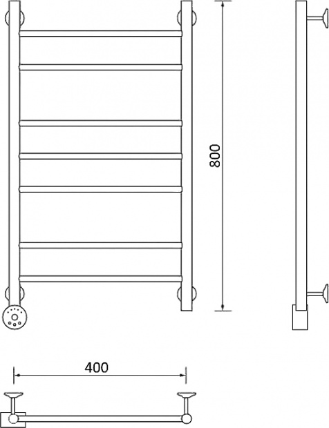 Полотенцесушитель электрический Маргроид Вид 10 10-8040-257L 80x40 L