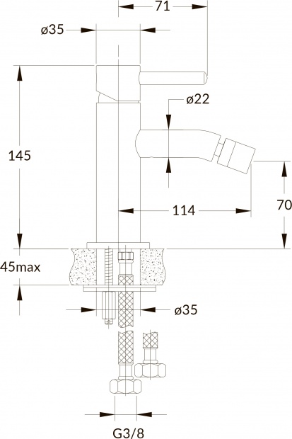 Смеситель для биде OMNIRES Y Y1220BLGL черный