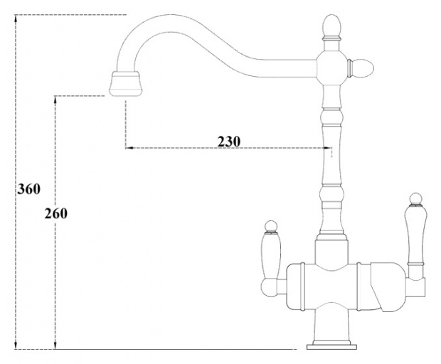 Смеситель для кухонной мойки ZORG CLEAN WATER ZR 326 YF Nickel