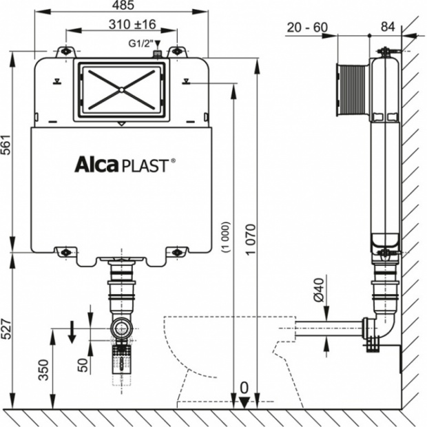 Бачок для унитаза ALCA PLAST (AM1112)