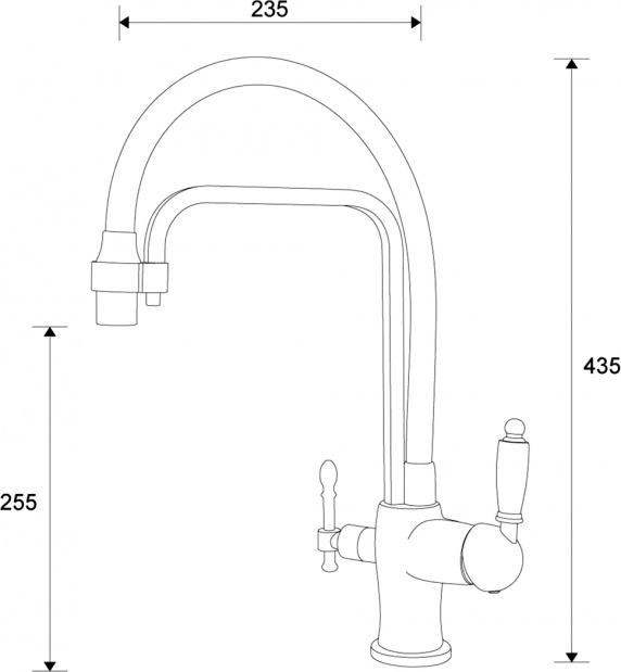 Смеситель для кухонной мойки ZORG SANITARY ZR 342-8 YF WHITE