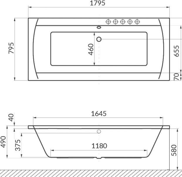 Акриловая ванна Excellent Aquaria Lux WAEX.AQU18.SOFT 180x80