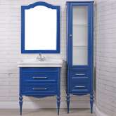 Комплект мебели ValenHouse Эстетика 80, синяя, подвесная, ручки хром