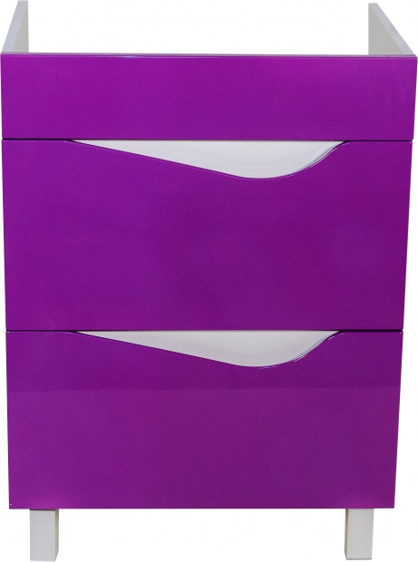Тумба с раковиной Bellezza Эйфория 60 фиолетовая с раковиной Квадро