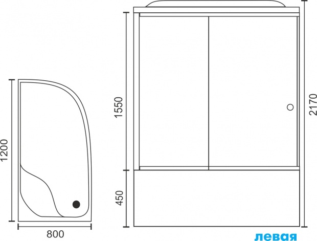 Душевая кабина гидромассажная Royal Bath 120X80 (RB8120BK4-MМ-L) L