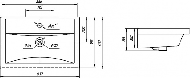 Комплект мебели Vigo Geometry 60 бетон