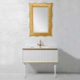 Комплект мебели Armadi Art Vallessi Avangarde Canale 100 белая, с раковиной-столешницей