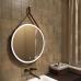 Зеркало круглое Art&Max Milan 80 коричневый ремень - фото №2