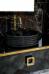 Тумба с раковиной Armadi Art Lucido 100 черная глянцевая, раковина 817-B, ножки золото - фото №4