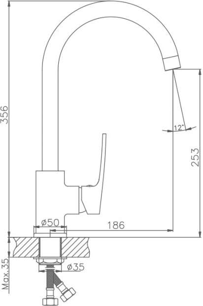 Смеситель для кухни Haiba HB70587