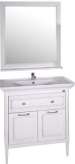 Комплект мебели ASB-Woodline Гранда 85 белая, патина серебро