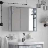 Зеркало-шкаф Corozo Айрон 90, серый, арт
