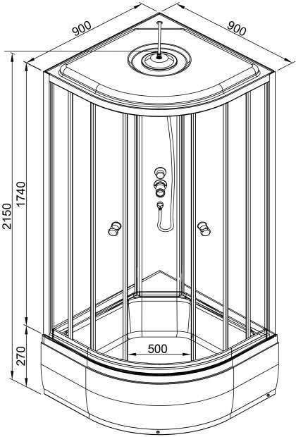 Душевая кабина DETO L790GM