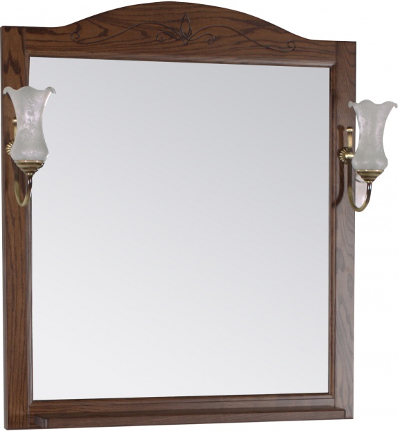 Зеркало ASB-Woodline Салерно 80 со светильниками, орех антикварный