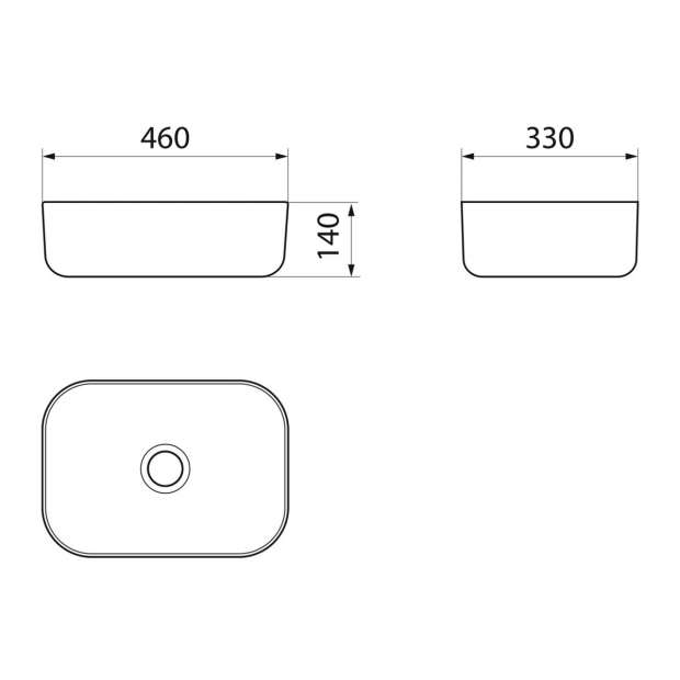 Раковина накладная POINT ВЕНЕРА (PN43073WB)