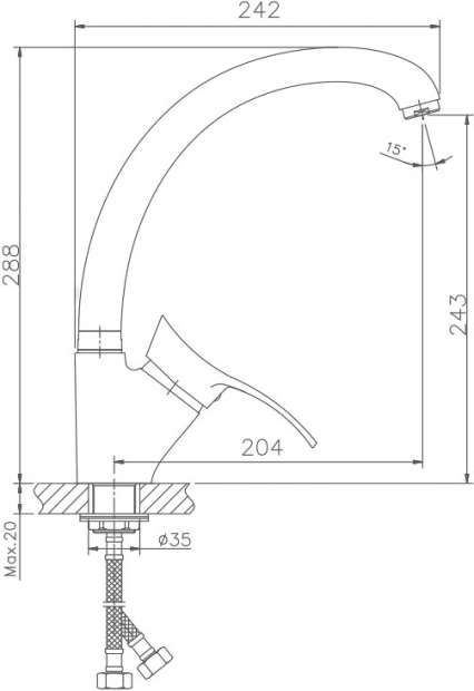 Смеситель для кухни Haiba HB4101-2