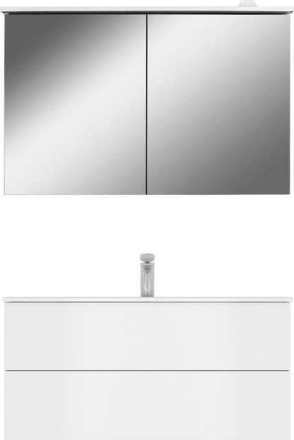 Зеркало-шкаф Am.Pm Spirit V2.0 100 с LED-подсветкой, белый глянец