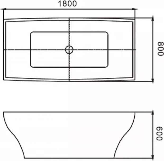 Ванна акриловая CERUTTISPA MUSONE С-3046 180x80 (8334)