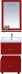 Тумба Misty Европа 50 подкатная, красная эмаль - фото №2