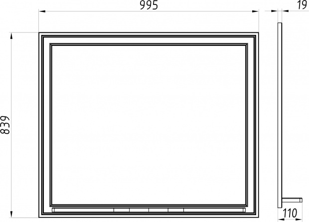 Зеркало ASB-Woodline Монте 100 бежевое