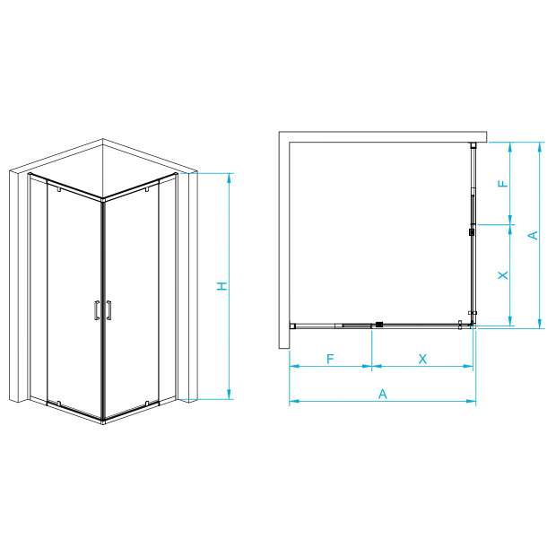 Душевой уголок RGW PASSAGE PA-038B 80x80x195 (350803888-14)