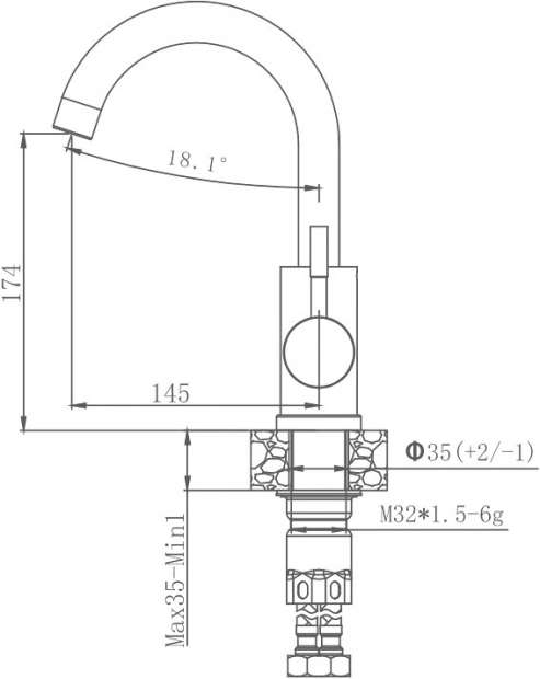 Смеситель для кухни Haiba HB72304-3