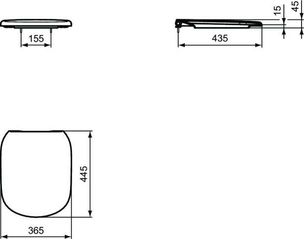 Сидение и крышка для унитаза с функцией плавного закрытия Ideal Standard TESI T3529V3
