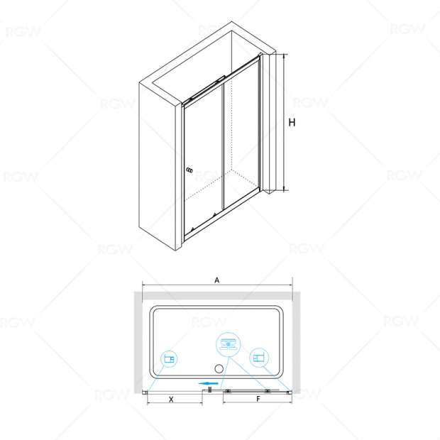 Душевая дверь RGW CLASSIC CL-12 100x185 (04091210-11)