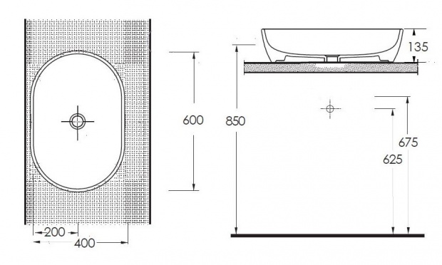 Раковина накладная BEWASH BOGEN 60 (88601014)