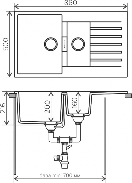 Мойка кухонная Tolero Loft TL-860/817 коричневая